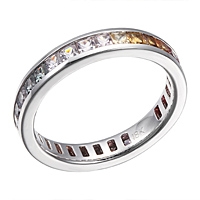 Multicolored spinel white gold eternity ring