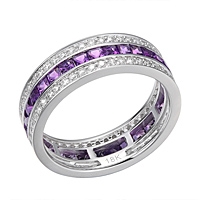 Amethyst white gold eternity ring