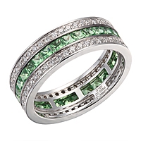 Tsavorite white gold eternity ring