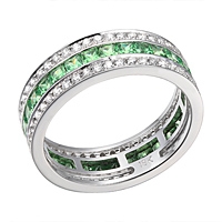 Tsavorite white gold eternity ring