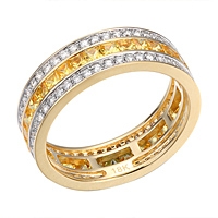 Yellow sapphire gold eternity ring
