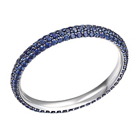 Blue sapphire white gold eternity ring