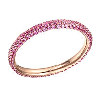 Pink sapphire rose gold eternity ring