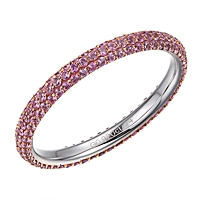 Pink sapphire white gold eternity ring