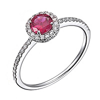 Ruby white gold classic ring