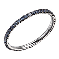 Blue sapphire white gold eternity ring