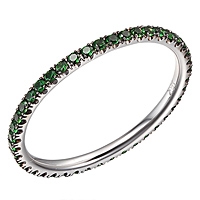 Chrome tourmaline white gold eternity ring