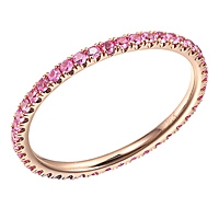 Pink sapphire rose gold eternity ring