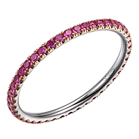 Pink sapphire gold eternity ring