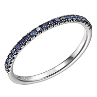 Blue sapphire white gold band ring
