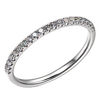 Grey sapphire white gold band ring
