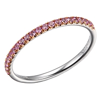 Pink sapphire gold band ring
