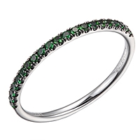 Tsavorite white gold band ring
