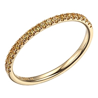 Yellow sapphire yellow gold band ring
