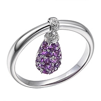 Amethyst white gold designer ring