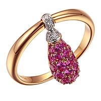 Pink sapphire gold designer ring