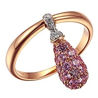 Pink sapphire gold designer ring