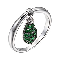 Tsavorite white gold designer ring