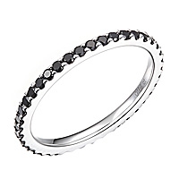 Balck sapphire white gold eternity ring