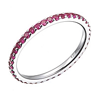 Pink sapphire white gold eternity ring