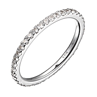 White sapphire white gold eternity ring