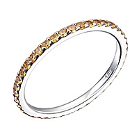 Yellow sapphire white gold eternity ring