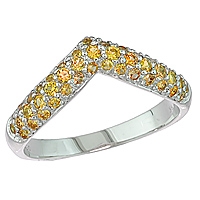 Yellow sapphire white gold designer ring