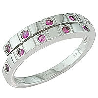 Pink sapphire white gold designer ring