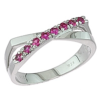 Pink sapphire white gold designer ring