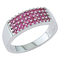 Pink sapphire white gold designer ring