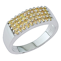 Yellow sapphire white gold designer ring