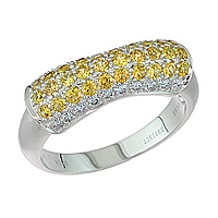 Yellow sapphire white gold designer ring