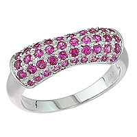 Pink sapphire white gold designer ring