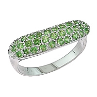 Tsavorite white gold designer ring
