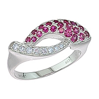 Pink sapphire white gold designer ring