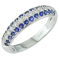 Blue sapphire white gold designer ring