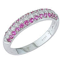 Pink sapphire white gold designer ring