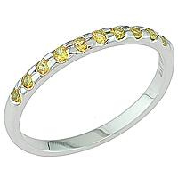 Yellow sapphire white gold band ring