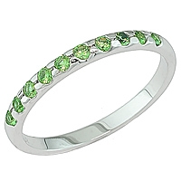 Tsavorite white gold band ring