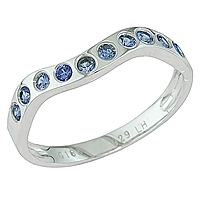 Blue sapphire white gold designer ring