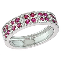 Pink sapphire white gold designer ring