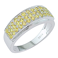 Yellow sapphire white gold designer ring