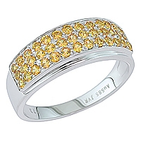 Orange sapphire white gold designer ring