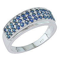 Blue sapphire white gold designer ring