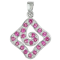 Pink sapphire white gold designer pendant
