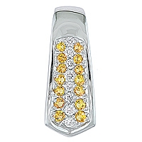 Yellow sapphire white gold designer pendant