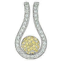 Yellow sapphire white gold designer pendant