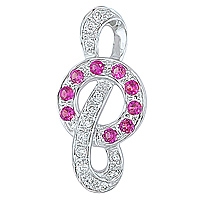 Pink sapphire white gold designer pendant