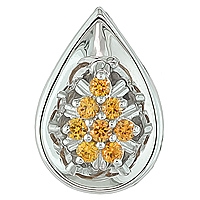 Orange sapphire white gold designer pendant