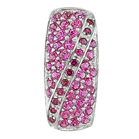 Pink sapphire and ruby white gold designer pendant